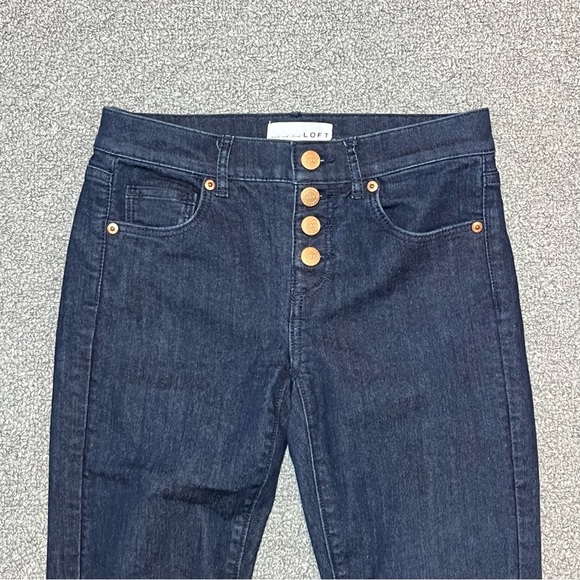 LOFT Modern Skinny Jeans Women’s Size 00 Blue Button Fly Ankle Denim - Picture 2 of 11